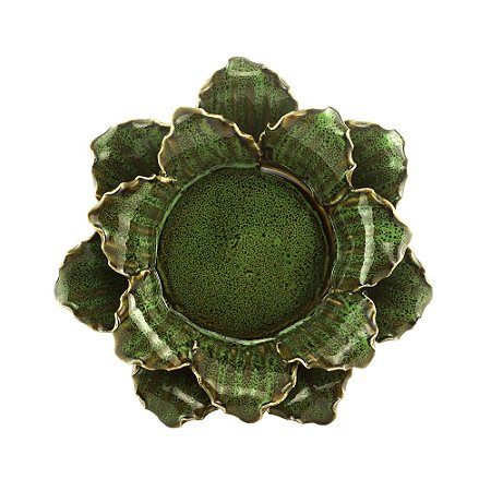 FLOR DECORATIVA CERÂMICA VERDE 16x6cm