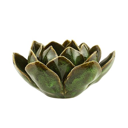 FLOR DECORATIVA CERÂMICA VERDE 16x8cm