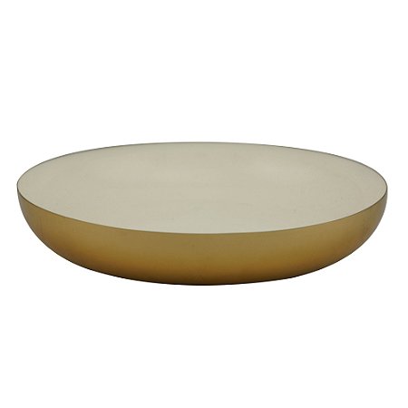 CENTRO DE MESA METAL BRANCO 26x3cm