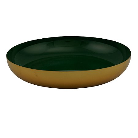 CENTRO DE MESA METAL VERDE 26x3cm