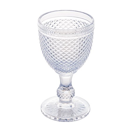 CJ 6 TAÇAS VIDRO P/ÁGUA BICO DE JACA AZUL 300ml
