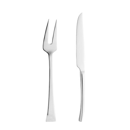 CJ 2PC FACA E GARFO AÇO INOX P/ASSADO BERNA