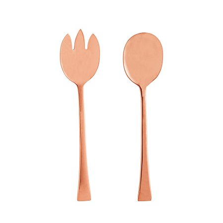CJ 2PC COLHER E GARFO AÇO INOX P/SALADA BERNA ROSE