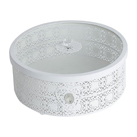 POTICHE DECORATIVO CINZELADO FERRO FUNDIDO ESMALTADO 21x12cm