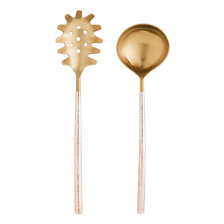 CJ 2PC AÇO INOX P/MASSA TURIM DOURADO/ROSE