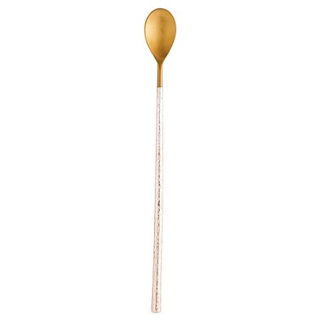 COLHER AÇO INOX BAILARINA TURIM DOURADO/ROSE 30cm