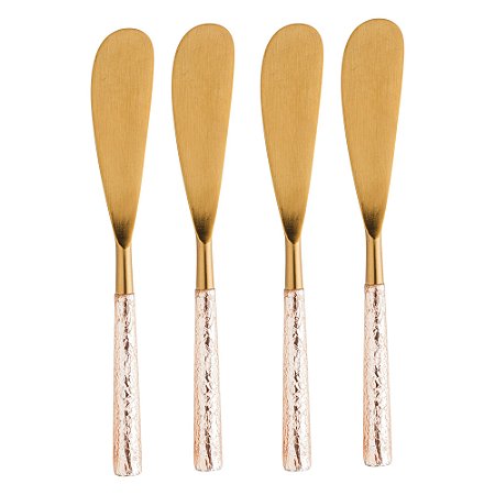 CJ 4 ESPÁTULAS AÇO INOX TURIM DOURADO/ROSE