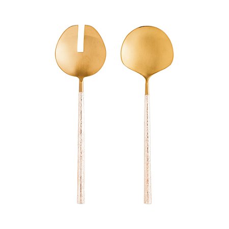 CJ 2PC AÇO INOX P/SALADA TURIM DOURADO/ROSE