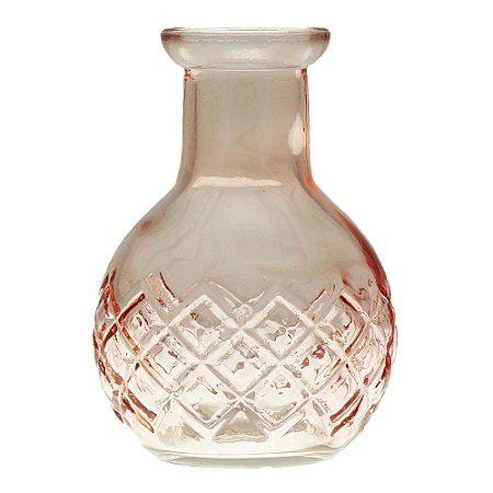 CJ 4 VASOS VIDRO ROSA 7x10cm