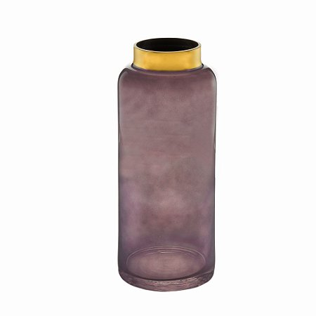 VASO VIDRO ROXO 12x32cm