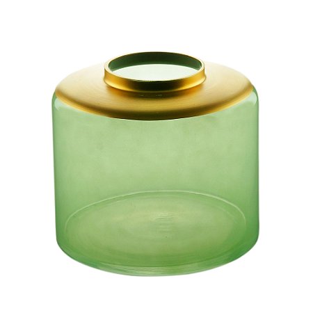 VASO VIDRO VERDE 16x14cm