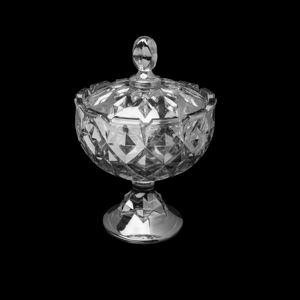POTICHE DECORATIVO DE CRISTAL C/TAMPA CROWN