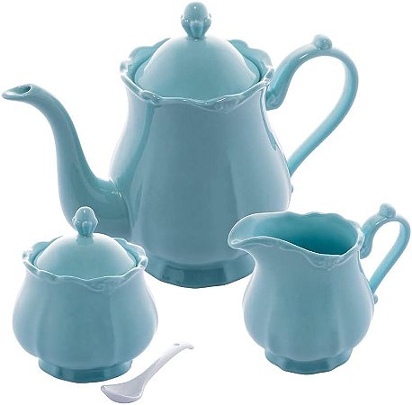 CJ 3PC PORCELANA P/CHÁ FANCY MENTA