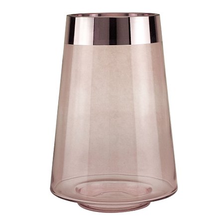 VASO VIDRO ROSA 17x25cm