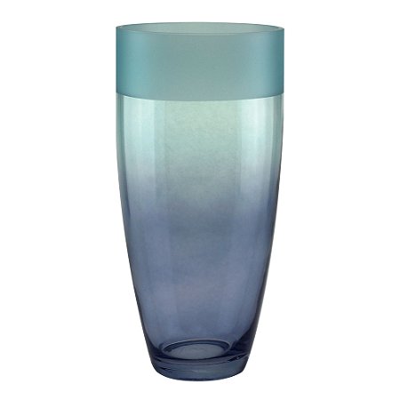 VASO VIDRO AZUL 14x29cm