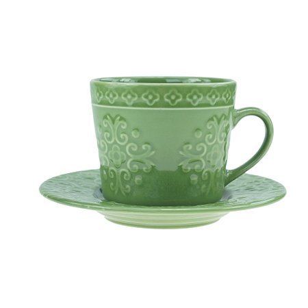CJ 4 XÍCARAS PORCELANA P/CHÁ C/PIRES TILES ECO 250ml