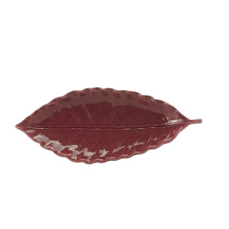 FOLHA DECORATIVA CERÂMICA VERMELHA 23x10x3cm