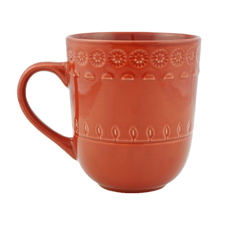 CANECA PORCELANA GRACE CARMIM 370ml