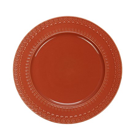 PRATO RASO PORCELANA GRACE CARMIM 27cm