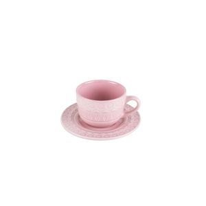 CJ 4 XÍCARAS PORCELANA P/CAFÉ C/PIRES GRACE ROSE 80ml