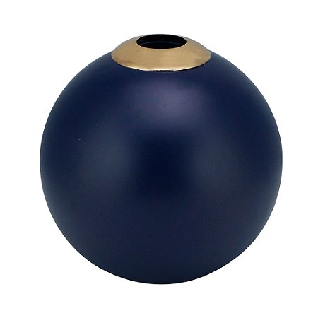 VASO VIDRO ROUND AZUL 20x19cm