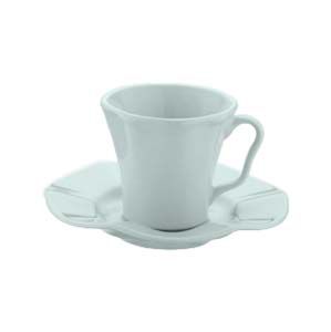 CJ 6 XÍCARAS PORCELANA P/CHÁ C/PIRES BERGAMA MINT 275ml
