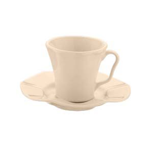 CJ 6 XÍCARAS PORCELANA P/CAFÉ C/PIRES BERGAMA SAND 125ml