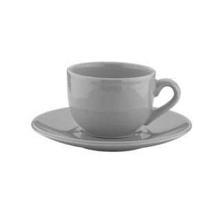 CJ 6 XÍCARAS PORCELANA P/CAFÉ C/PIRES ALANYA ASH 125ml