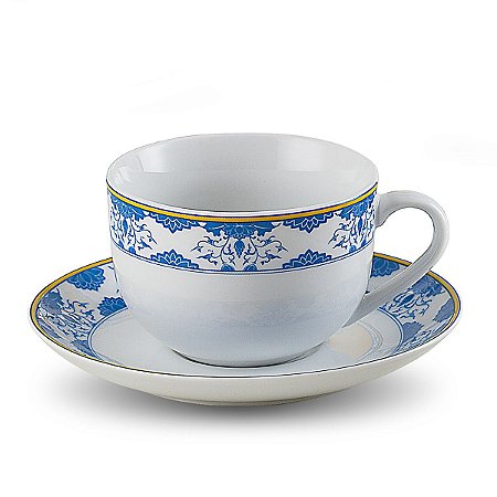 CJ 6 XÍCARAS PORCELANA CHÁ PIRES SUPER WHITE AMALFI 220ml