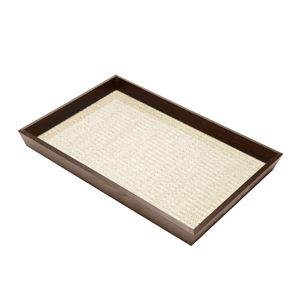 BANDEJA MADEIRA C/FUNDO RAFIA 35x21x5cm