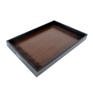 BANDEJA MADEIRA MANDALA BORDA 47x32x5cm