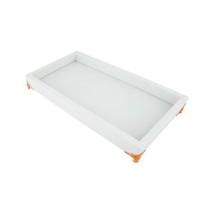 BANDEJA MADEIRA LAQUEADA C/PÉ COLORS BRANCO 29x17x7cm