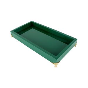 BANDEJA MADEIRA LAQUEADA C/PÉ COLORS VERDE 29x17x7cm