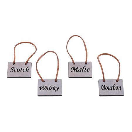 PLACAS PARA BEBIDAS SCOTCH 4 PEÇAS QUARTZO 5X3,5X0,6 cm