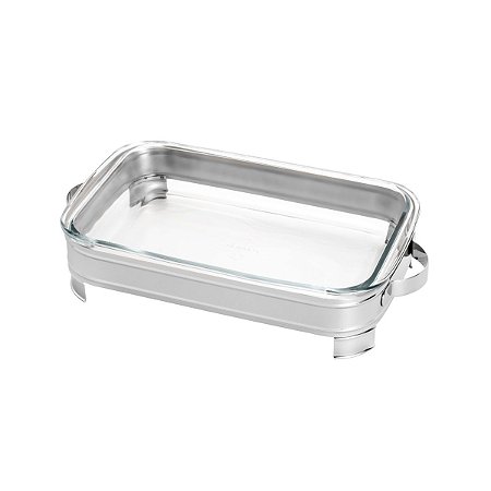 SUPORTE DE AÇO INOX C/REFRATÁRIO VENEZA 37X23cm