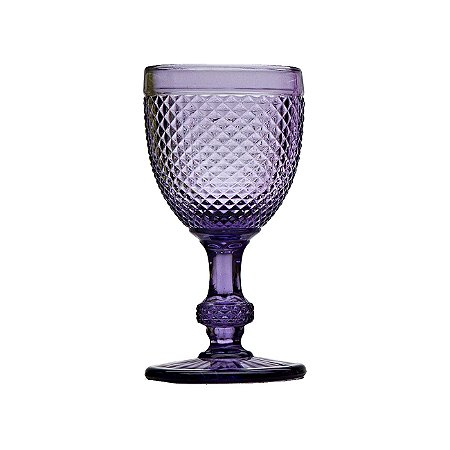 JG 6 TAÇAS DE VIDRO P/ ÁGUA BICO DE JACA VIOLETA 234 ML
