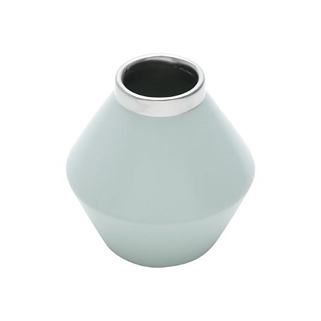 VASO DECORATIVO CERÂMICA VERDE 15x15cm
