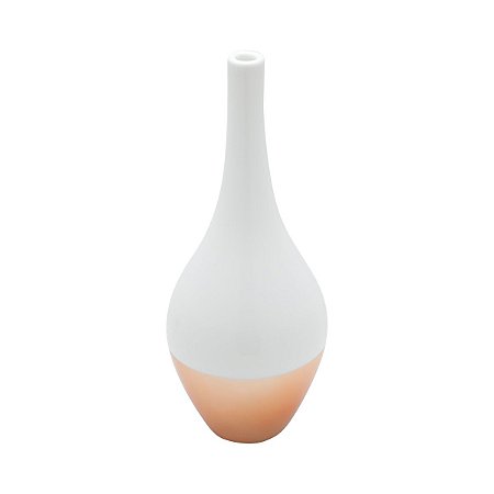 VASO VIDRO WHITE/ROSÉ GOLD 5x31cm
