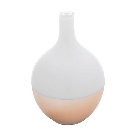 VASO VIDRO WHITE/ROSÉ GOLD 6x21cm