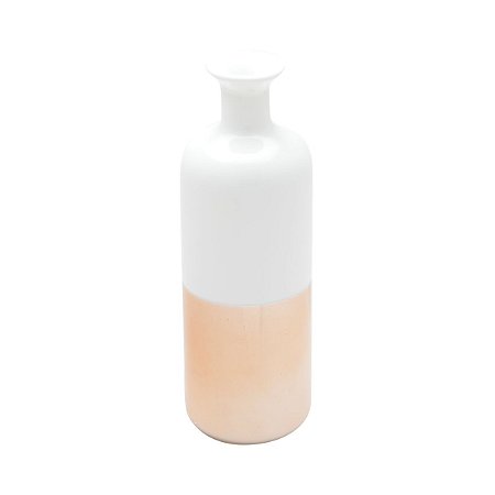VASO VIDRO WHITE/ROSÉ GOLD 6x31cm