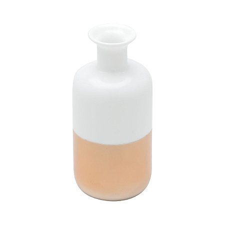 VASO VIDRO WHITE/ROSÉ GOLD 6x11cm