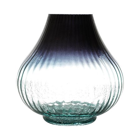 VASO DE VIDRO AZUL 20x20cm