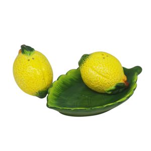 CJ 2 PCS CERÂMICA C/BANDEJA LEMONS 15,5x9x7cm