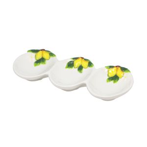 PETISQUEIRA TRIPLA CERÂMICA LEMONS 27,5x11,5x2,5cm