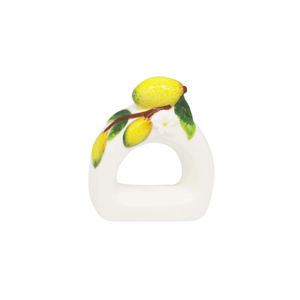 CJ 4 ANÉIS P/GUARDANAPO CERÂMICA LEMONS 8x2x5,5cm