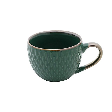 CJ 6 XÍCARAS DE PORCELANA P/CAFÉ VERDE 90ml