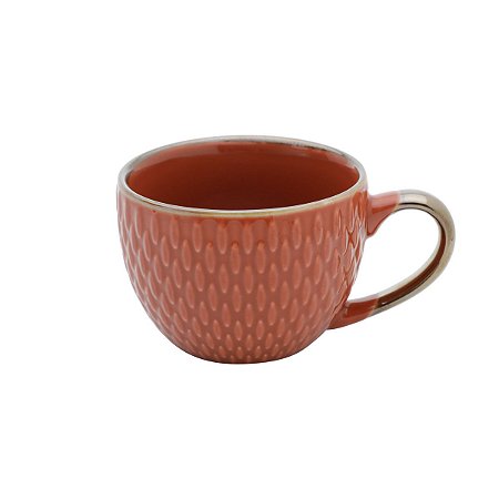 CJ 6 XÍCARAS DE PORCELANA P/CAFÉ LARANJA 90ml