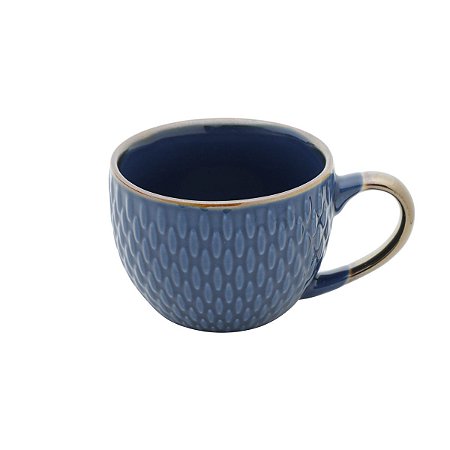 CJ 6 XÍCARAS DE PORCELANA P/CAFÉ AZUL 90ml