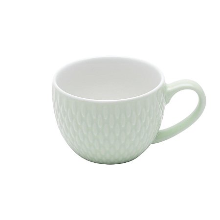 CJ 6 XÍCARAS DE PORCELANA P/CAFÉ CANDY VERDE 90ml