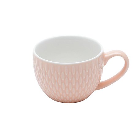 CJ 6 XÍCARAS DE PORCELANA P/CAFÉ CANDY CORAL 90ml